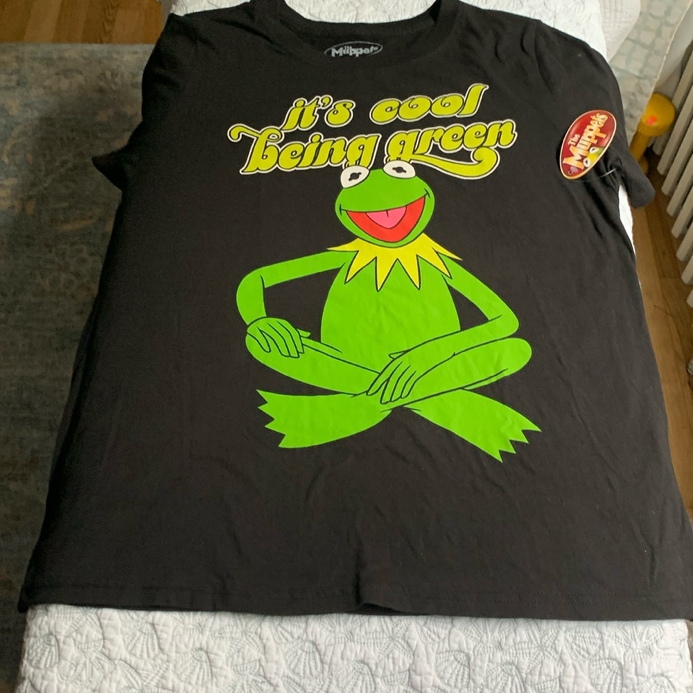 Kermit vintage black short sleeve tee shirt sz16W /1x
